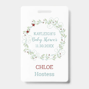 Badge Étiquette de nom de Baby Shower d'hiver pour l'hôt