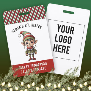 Badge Étiquette de nom de lutin pour la fête de Noël