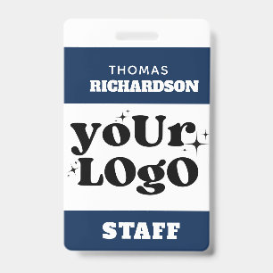 Badge Étiquette de nom d'employé chic personnalisée Logo