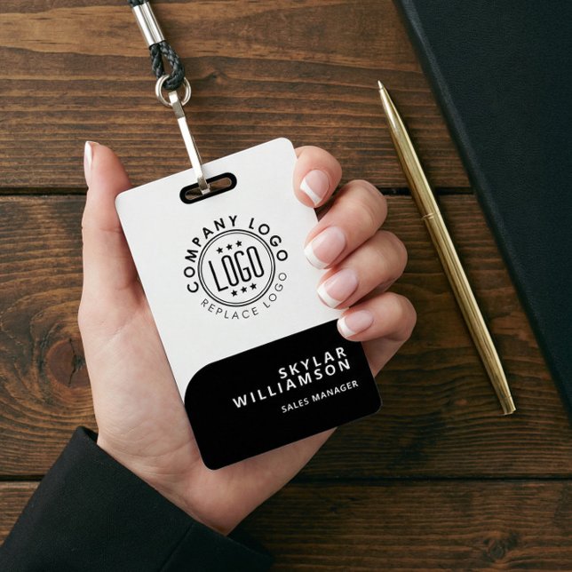 Badge Étiquette de personnel avec nom de l'employé et lo (Personalized Business Logo Employee Name Staff Tag Badge)