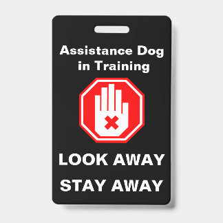 Badge Étiquette d'identification de chien d'assistance e