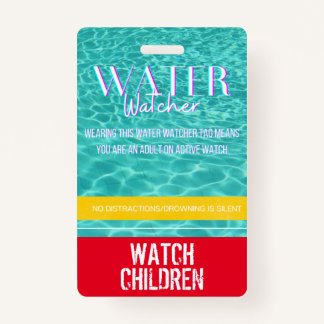Badge Étiquette d'observation d'eau pour les piscines/la