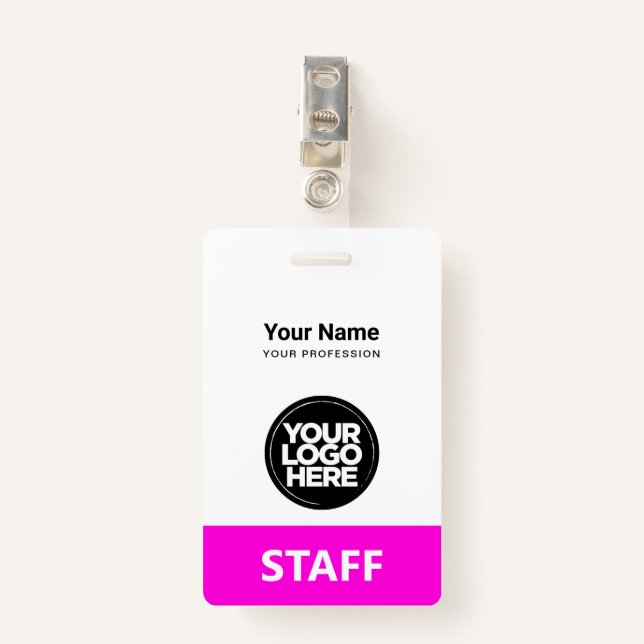 Badge Étiquette du personnel du logo commercial (Devant avec clip)