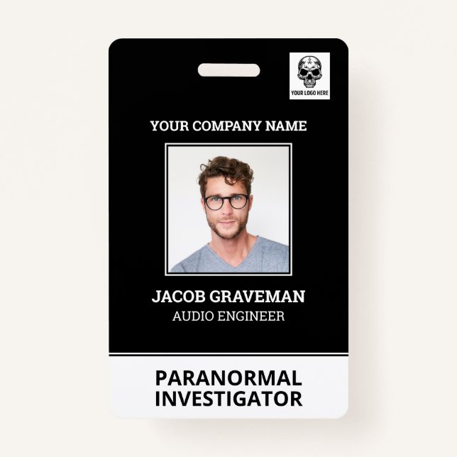 Badge Étiquette Nom de l'ID photo de l'employé de l'enqu (Devant)