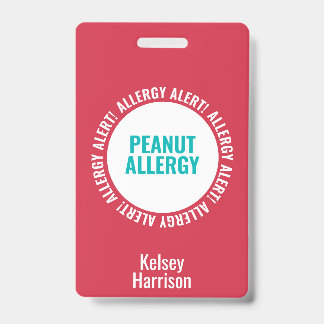 Badge Étiquette personnalisée d'alerte d'allergie pour e
