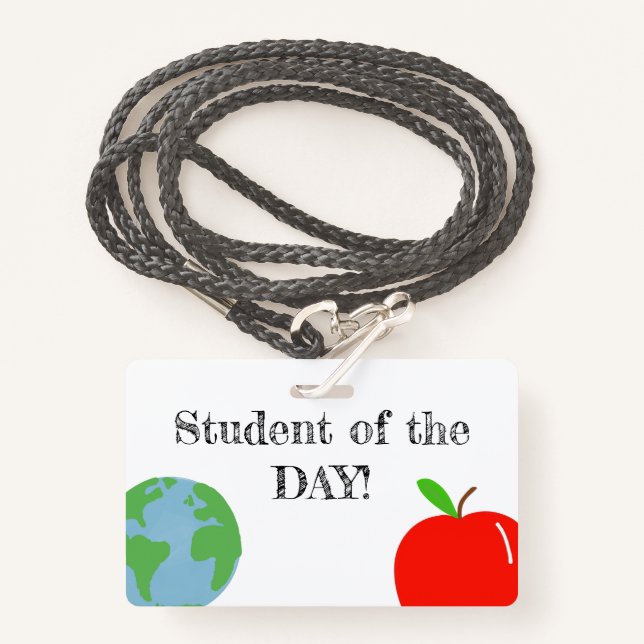 Badge Étudiant du JOUR ! (Devant avec lanière)