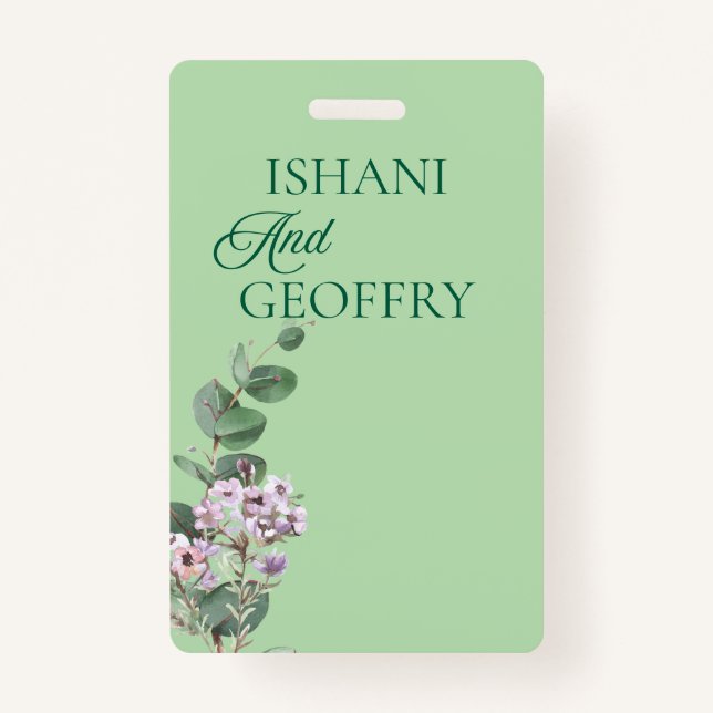 Badge Eucalyptus Leaves Greenery Wedding  (Devant)