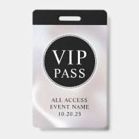 Badge Événement Accès Total VIP Simple Perle Iridé