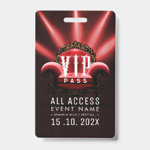 Badge Événement d'accès VIP exclusif