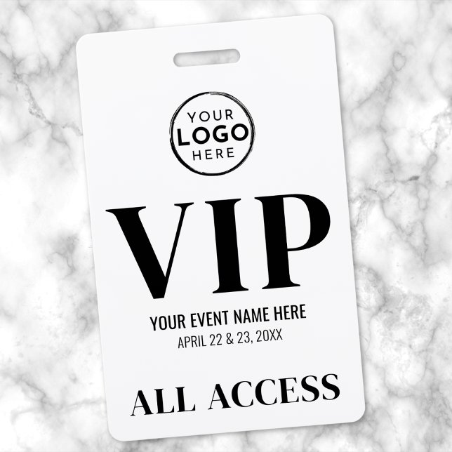 Badge Événement VIP Logo All Access (VIP Logo All Access Event Badge)