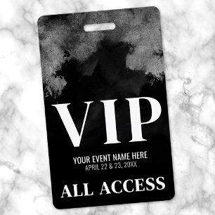 Badge Événement VIP Noir Blanc
