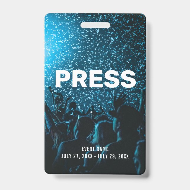 Badge Event Photo PRESS All Access Pass Identifiant de l (Avant)