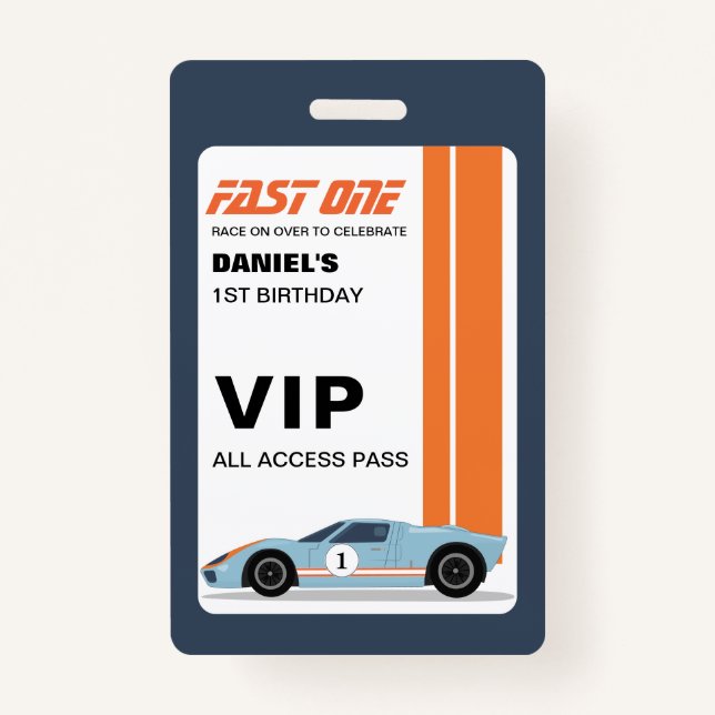 Badge Fast One Racer's VIP passe Anniversaire Invitation (Devant)