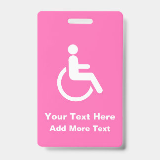 Badge Fauteuil roulant rose – Sensibilisation à l'access