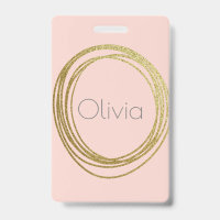 Faux Gold Abstrait Circle Design avec nom