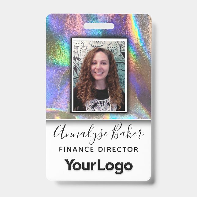 Badge Faux Nom de Photo d'infirmière professionnelle en  (Avant)