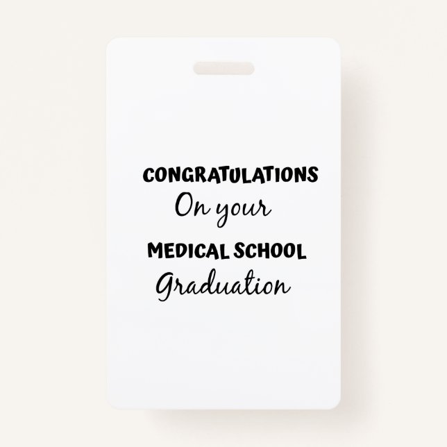 Badge félicitations pour le diplôme d'études médicales  (Devant)