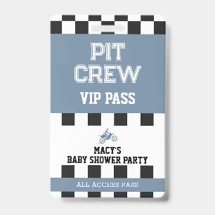 Badge Fête de Bébé Motocross VIP Pass de l'Équipe de Pit