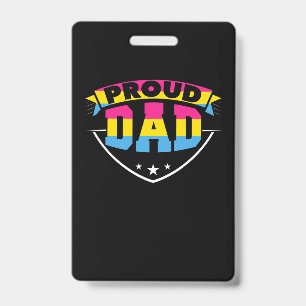 Badge Fête des pères   Fier Papa Pansexuel Fille