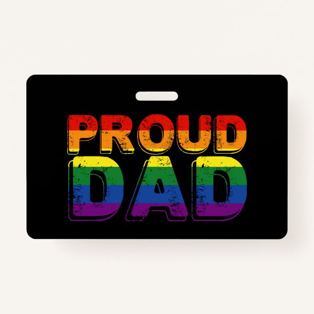 Badge Fier papa LGBT Gay pride papa (Devant)