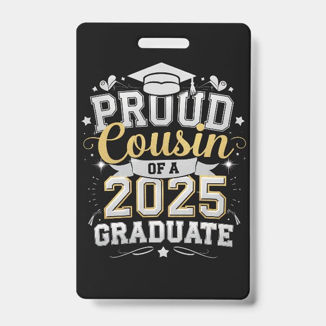 Badge Fière Cousin D'Un Diplôme De 2025 (Avant)