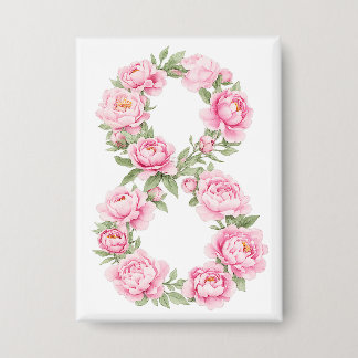 Badge Fleur de pivoine pour la Journée internationale de