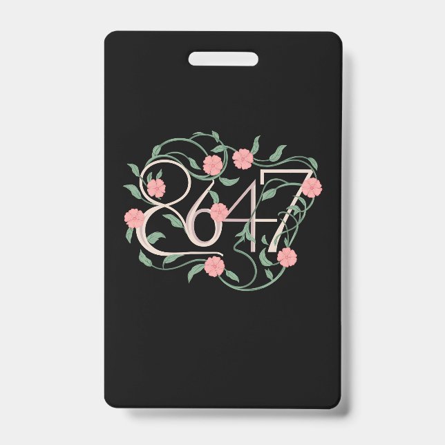 Badge Fleur subtile Anti Trump 8647 86 47 Boho (Avant)