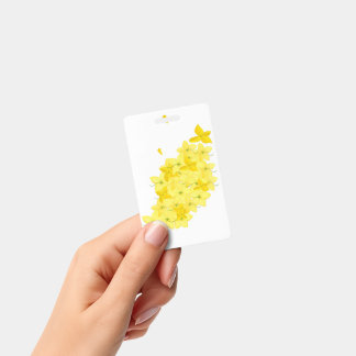 Badge Fleurs Jaunes Minimalistes