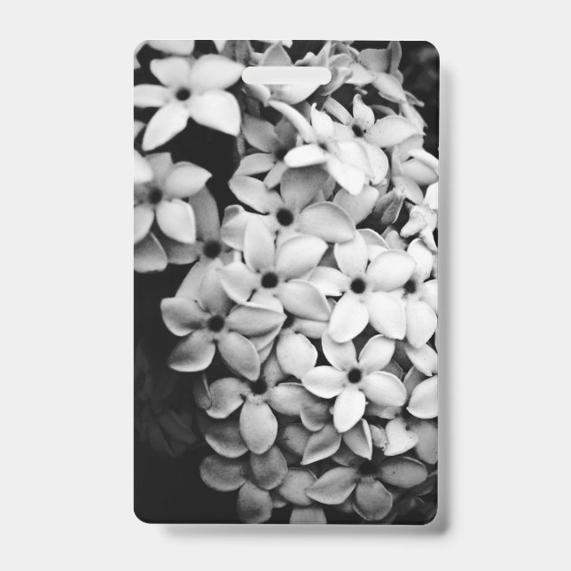 Badge fleurs noir et blanc (Avant)