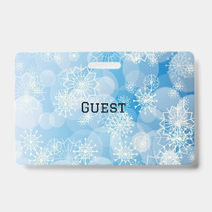 Badge Flocons de Noël bleus