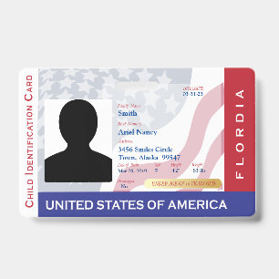 Badge FLORIDE - Carte d'identité pour enfants - Fond de 