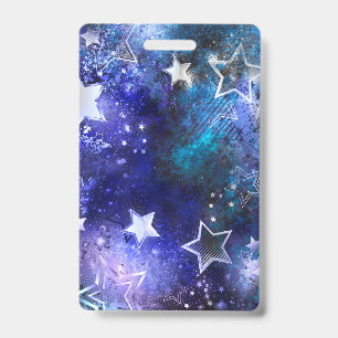 Badge Fond spatial avec étoiles