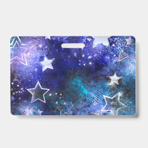 Badge Fond spatial avec étoiles
