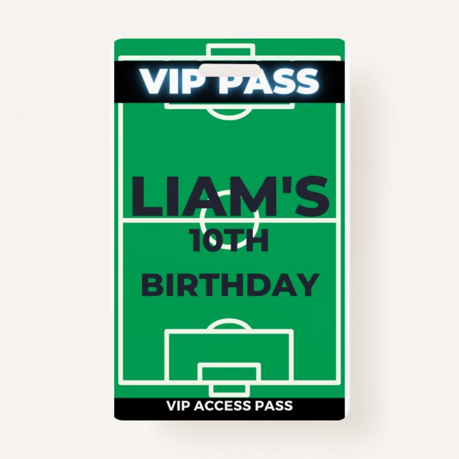 Badge Football Anniversaire Fête eux VIP Pass (Devant)