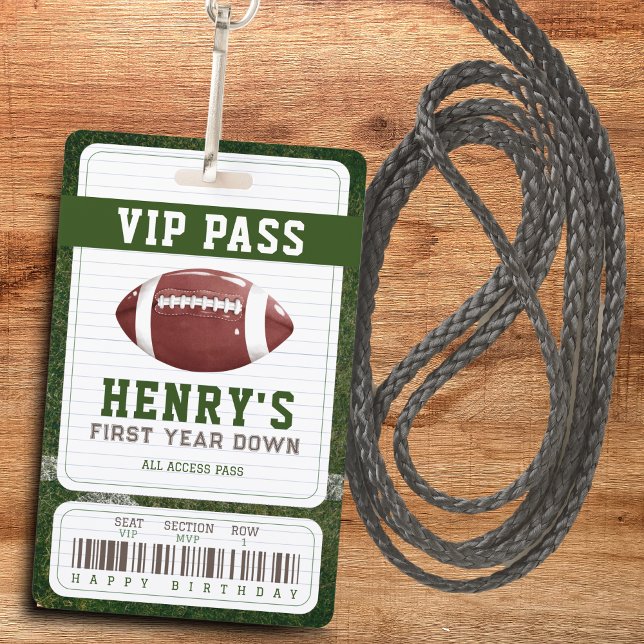 Badge Football Anniversaire Vip Pass Le 1er anniversaire (All star birthday vip pass)