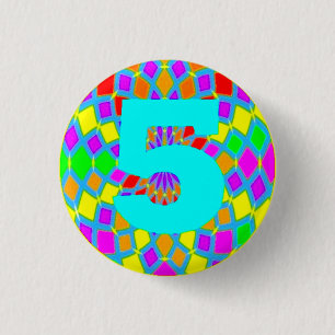 Badge: For 5th Birthday 1 Inch Round Button
