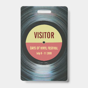 Badge For Access To Your Music Event Vinyl Theme