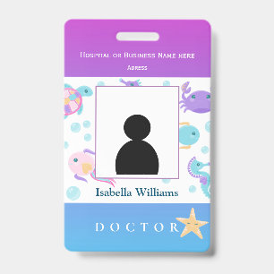 Badge for dentist, hospital member employee, kids