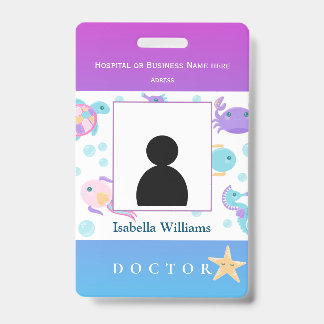 Badge for dentist, hospital member employee, kids