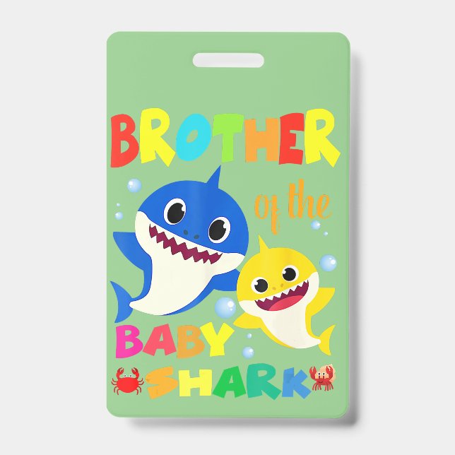 Badge Frère Du Bébé Requin Anniversaire Frère Requin (Avant)