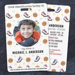 Badge Fun Basket-ball Sports Personnalisé Photo moderne 