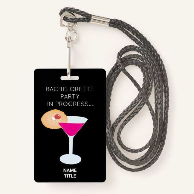Badge Funny Bachelorette Party Filles Week-end (Devant avec lanière)