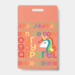 Badge Gay Noël Licorne Arc-en-ciel Nous Portons Maintena