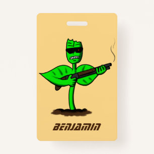 Badge Germinator cyborg plante dessin humoristique