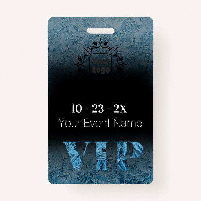 Badge Glace congelée sur VIP noir avec logo (Devant)