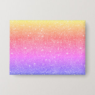 Badge Glam à Parties scintillant arc-en-ciel moderne