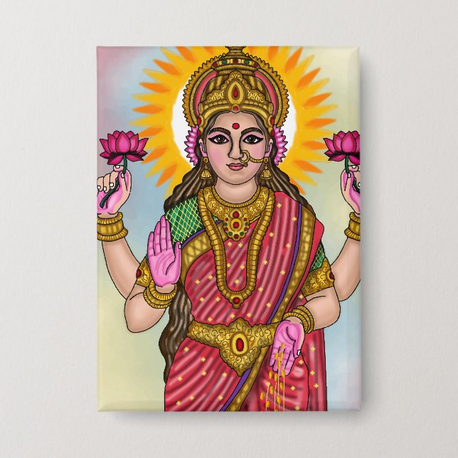 Badge Goddess Lakshmi Button (Recto)