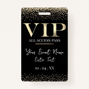 Badge Gold VIP sur Black Event ou Party