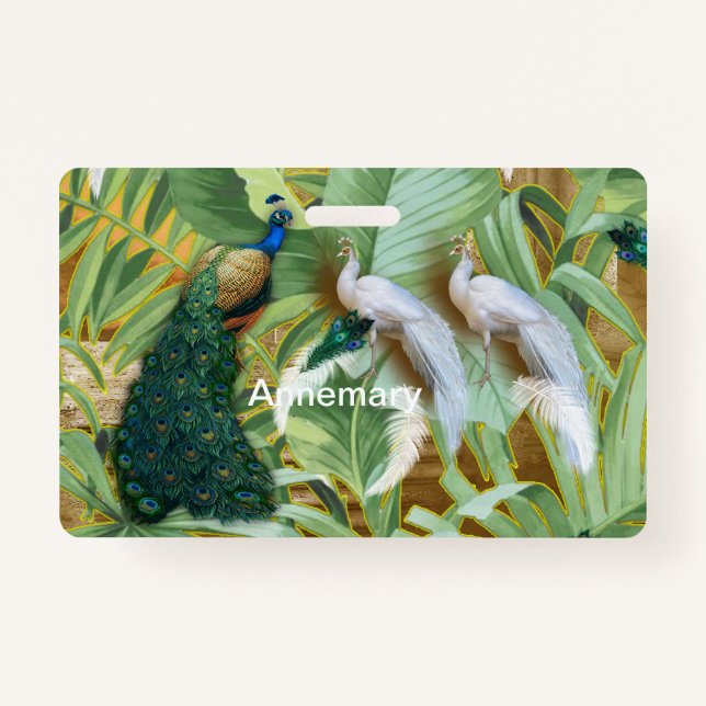 Badge Golden Peacock Temple Dreams Sac cosmétique (Devant)