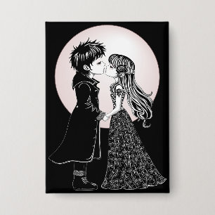 Badge Gothique Emo Enfants Kiss Valentine's Day